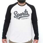 Sports - Camiseta Raglan Manga Longa Masculina