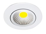 Spot de Embutir LED COB Redondo Metal 3W Luz Branco Quente