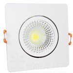 Spot LED COB Embutir 3W Quadrado Branco Frio