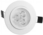 Spot LED Embutir Redondo 3W Bivolt Borda Branca