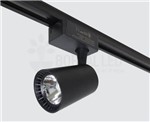 Spot para Trilho LED 12W Luz Branco Frio 6500K Preto Bivolt