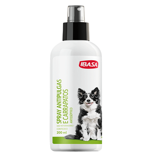 Spray Antisséptico Ibasa Antipulgas e Carrapatos para Cães 200ml