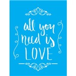 Stencil Litocart 20x15 LSM-062 All You Need Is Love Arabesco