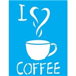 Stencil Litocart 20x15 LSM-084 I Love Coffee