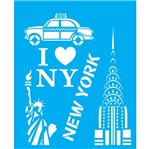 Stencil Litocart 25x20 LSG-052 eu Amo New York