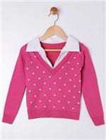 Suéter Infantil para Menina - Rosa Pink