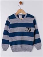 Suéter Infantil para Menino - Cinza/azul