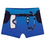 Sunga Infantil Boxer Azul Mergulhador Scuba Diver Tip Top