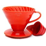 Suporte para Filtro de Café Hario V60 Cerâmica Vermelha