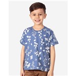 T-shirt Azul Folhas Niños 500012
