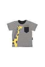 T-shirt Bebê Girafa M - Preto/cru