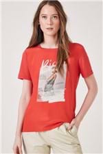 T-Shirt Bisou Vermelho Est Silk Bisou Vermelho - P