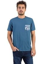 T-Shirt com Bolso Lisa Azul AZUL/P