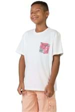 T-Shirt com Bolso Lisa Infantil Masculino Off White Off White/10