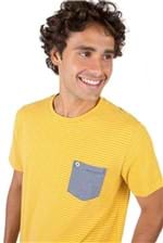 T-Shirt com Bolso Listrada Amarelo Amarelo/P