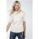 T-Shirt Couro Abertura Lateral Off White - 36