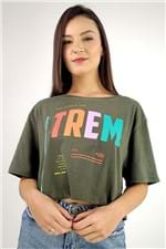 T-shirt Cropped Trem Farm - P