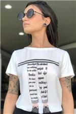T-shirt Estampa Pernas Letras Viscolycra - P