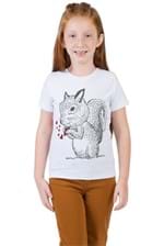 T-Shirt Estampada Infantil Feminino Jeans Branco BRANCO/04