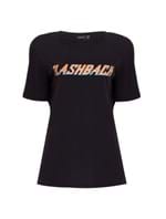 T-Shirt Flashback de Algodão Preta Tamanho P