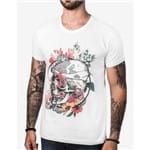 T-shirt Flower Skull Branca 103221