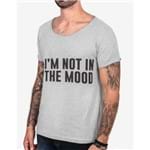 T-shirt I'm Not In The Mood Mescla Escuro Gola Canoa 103401