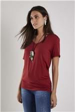 T-Shirt Malha Básica Crepe Merlot - P