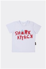 T-shirt Manga Curta Shark Attack 0 a 2 Anos - Bb Básico M - BRANCO
