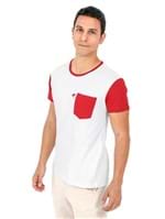 T-shirt Pocket Icon-branco e Vermelho-p