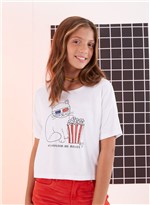 T-shirt Popcorn And Movies Branco G