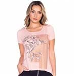 T-Shirt Rosa com Strass M