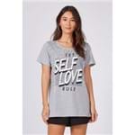 T-Shirt Silk Bordado Self Love Mescla - P