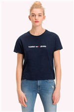 T-shirt Tommy Hilfiger Cropped Azul Tam. PP