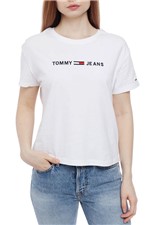 T-Shirt Tommy Jeans Clean Linear Branco Tam. PP