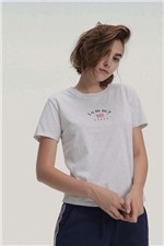 T-Shirt Tommy Jeans Essential Americana Cinza Claro Tam. PP