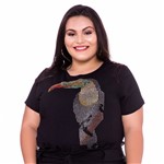 T-Shirt Tucano com Brilho Plus Size PP