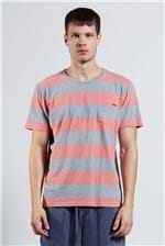 T-shirt Wide Stripe Pocket Coral G