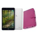 Tablet 7 Polegadas Branco com Jogos Android 7.1 , Bluetooth Quad Core Dl + Capa Rosa