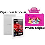Tablet M7s Branco com Case Emborrachado das Princesas Disney