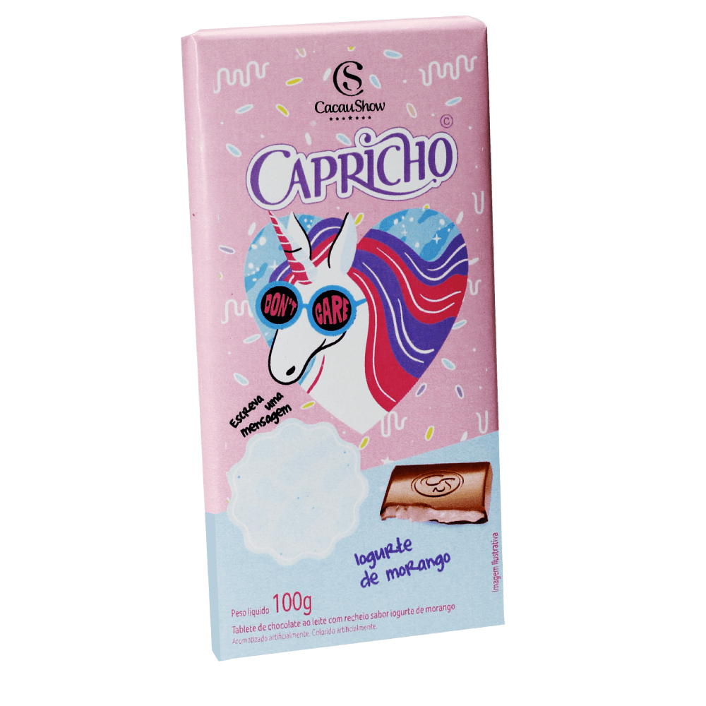 Tablete Capricho Recheado com Iogurte de Morango 100g
