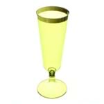 Taça de Acrílico Descartável de Luxo para Espumante Linha Color Olive Decorplastic com 8 Un