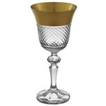 Taça de Cristal Bico de Jaca Gold para Vinho - 6 Peças