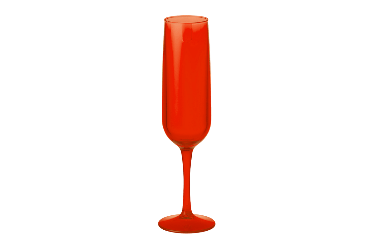 Taça Espumante - Fun 6,1 X 6,1 X 22 Cm 160 Ml Vermelho Transparente Coza