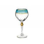 Taça para Vinho de Cristal Sabrina Gold Blue 290ml