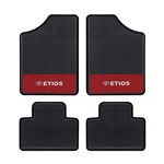 Tapete Automotivo - Etios - Base Vermelha - Logo Toyota