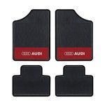 Tapete Automotivo - Logo Audi - Base Vermelho - 4 Peças