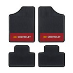 Tapete Automotivo - Logo Chevrolet - Base Vermelha - 4 Peças