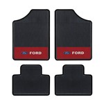 Tapete Automotivo - Logo Ford - Base Azul - 4 Peças