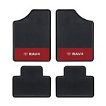 Tapete Automotivo - RAV-4 - Base Vermelha - Logo Toyota