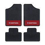 Tapete Automotivo - Santana - Base Vermelha- Logo Volkswagen